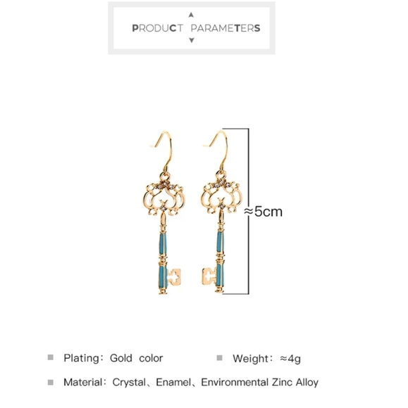 💙🗝️NEW VINTAGE INSPIRED SKELETON KEY EARRINGS - Picture 5 of 5